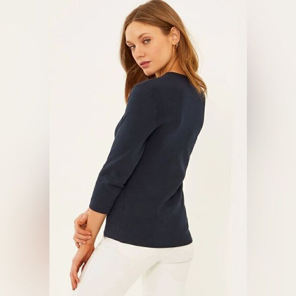 Essential Heritage Knit 3/4 V-Neck Tee - Picture 2 of 6